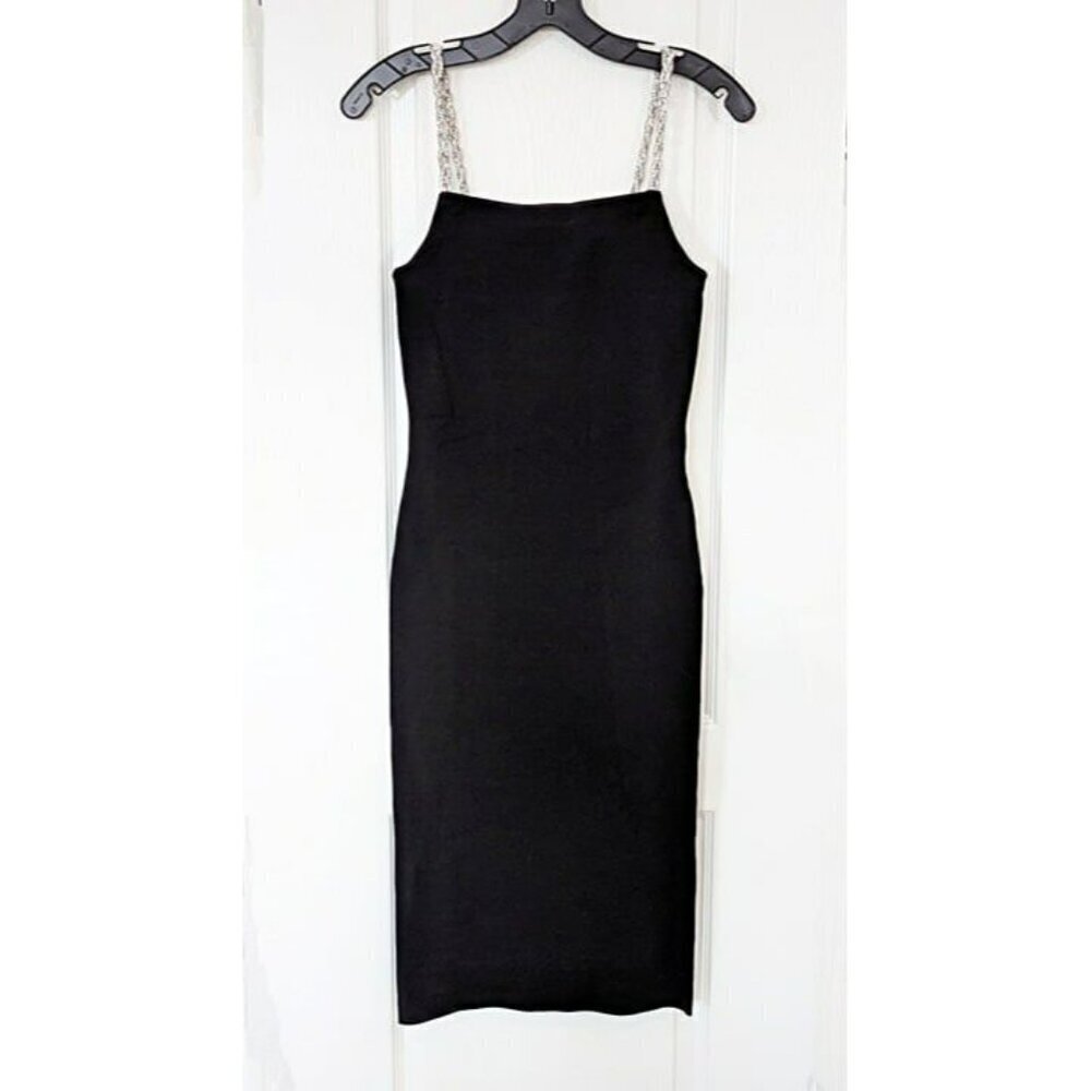 Alice + Olivia Valda Women's Embellished Strap Black Dress Size S (MSRP $440) - Picture 4 of 7